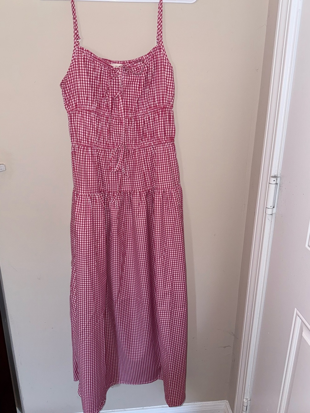 Macy's Red Gingham Midi Sundress